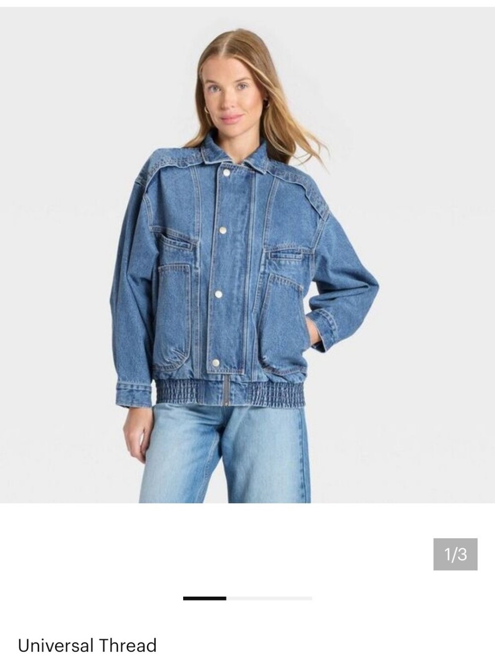 Universal Thread Relaxed Denim Bomber Jacket